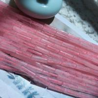 Grânulos de quartzo rosa natural, Coluna, polido, DIY, rosa, 13x4mm, vendido por Strand