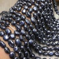 Gemstone šperky Korálky, Terahertz Stone, Nepravidelné, lesklý, DIY, černý, 8-10mm, Prodáno By Strand