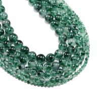 Prirodni kvarc nakit Beads, Kvarts, Krug, uglađen, možete DIY & različite veličine za izbor, zelen, Prodano By Strand