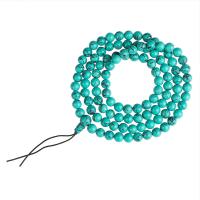 108 Mala Perlen, Türkis, blau, 10mm, 108PCs/Strang, verkauft von Strang