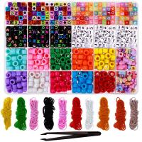 Children DIY String Beads Set Acrylic with letter pattern & mixed Sold By Box