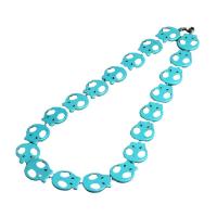 Turquoise trui Chain Necklace, Synthetische Turquoise, gepolijst, blauw, 1180mm, Verkocht door Strand