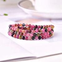 Natural Tourmaline Bracelet multi-colored 5mm Sold By Strand