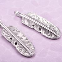 Titanium Steel Pendants Feather anoint DIY Sold By PC