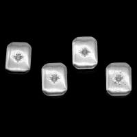 Nerezová ocel perky Cabochon, Přívěsek z nerezové oceli, Náměstí, barva stříbrná á, 12x9x4mm, Prodáno By PC
