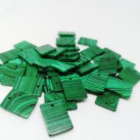 Malakit Vedhæng, Syntetisk + Malachit, Rektangel, poleret, du kan DIY, grøn, 13x18mm, Solgt af PC