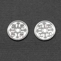 Roestvrij staal cabochons, Ronde, silver plated, 14x14x2mm, Verkocht door PC