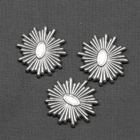 Roestvrij staal cabochons, silver plated, 20x19x2mm, Verkocht door PC