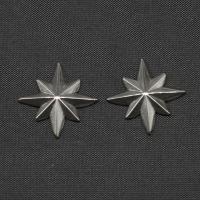 Roestvrij staal cabochons, silver plated, 14x14x2mm, Verkocht door PC