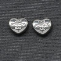Stainless Steel smycken Cabochon, ROSTFRITT STÅL, Hjärta, silver pläterad, 10x12x6mm, Säljs av PC
