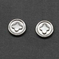 Roestvrij staal cabochons, Ronde, silver plated, 12x12x3mm, Verkocht door PC