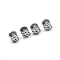 Stainless Steel Large Hole Beads Column silver color plated Approx 6mm Sold By PC