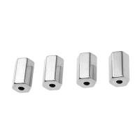 Perlas de acero inoxidable, Columna, chapado en color de plata, 9x10x10mm, agujero:aproximado 4mm, Vendido por UD