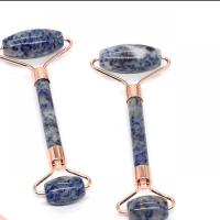 Massage Jewelry Blue Speckle Stone polished blue camouflage Sold By Set