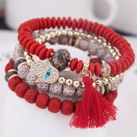 Wood Bracelets Zinc Alloy with Wood plated 170mm Sold By Set