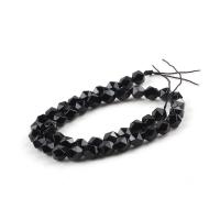Schwarze Obsidian Perlen, Naturstein, poliert, DIY & verschiedene Größen vorhanden & facettierte, keine, verkauft von Strang