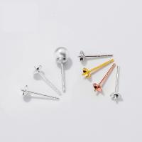 925 Sterling Silver Earring Post, plated, different size for choice, more colors for choice, Sold By Pair