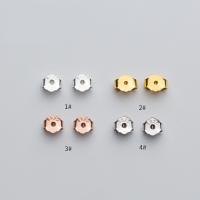 925 Sterling Silver Ear Nut Component plated Sold By Pair