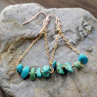 Turquoise Earring Zinc Alloy with turquoise fashion jewelry & for woman blue nickel lead & cadmium free Sold By Pair