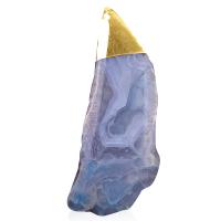 Agate Jewelry Pendants with Brass irregular gold color plated DIY purple nickel lead & cadmium free 80-100mmx25-35mm Sold By PC