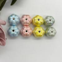 Perlmuttartige Porzellan Perlen, Kürbis, glaciert, DIY, keine, frei von Nickel, Blei & Kadmium, 14x13x10mm, verkauft von PC