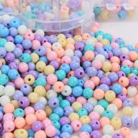 Opaque Acrylic Beads Round injection moulding DIY mixed colors Sold By Bag