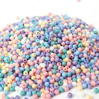 Opaque Acrylic Beads Round injection moulding DIY mixed colors Sold By Bag