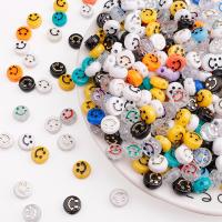 Acrylic Jewelry Beads Smiling Face plated durable & Corrosion-Resistant & DIY Approx 2mm Sold By Bag