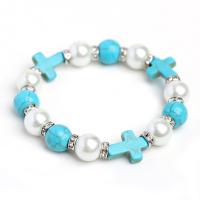 Fashion Turquoise Bracelets with pearl & Rhinestone stoving varnish 1cmuff0c Sold By PC
