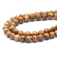Gemstone smykker perler, Barkskin + Stone, Runde, poleret, du kan DIY & forskellig størrelse for valg, Solgt af Strand