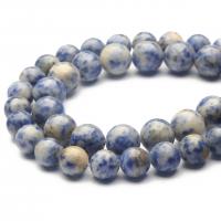 Blå Spot Stone Beads, Runde, poleret, du kan DIY & forskellig størrelse for valg, blå, Solgt af Strand