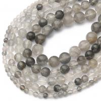 Prirodni kvarc nakit Beads, Oblak kvarc, Krug, uglađen, možete DIY & različite veličine za izbor, Prodano By Strand