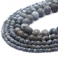 Natural Effloresce Agate Beads Round polished DIY black Sold By Strand