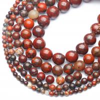 Jasper breču perle, Krug, uglađen, možete DIY & različite veličine za izbor, crven, Prodano By Strand