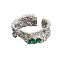 925 sterling zilver Manchet Finger Ring, plated, Verstelbare & voor vrouw & met strass, meer kleuren voor de keuze, 6.80mm, Maat:12, Verkocht door PC