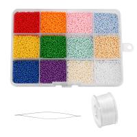 Contas de sementes de vidro arco-íris, plástico, DIY, Mais cores pare escolha, 200x140x20mm, vendido por Defina