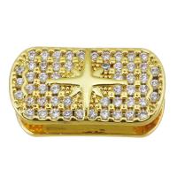 Brass Slide Charm plated durable & micro pave cubic zirconia gold nickel lead & cadmium free Approx 2.5mm Sold By Lot