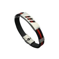 Stainless Steel Jewelry Bracelet with Silicone plated fashion jewelry & Unisex Sold By PC