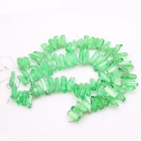 Natürliche gefärbten Quarz Perlen, Natürlicher Quarz, Unregelmäßige, plattiert, grün, 10mm, verkauft von Strang