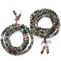 108 Mala Perlen, Jade, mit Indischer Achat, keine, 6mm, verkauft von PC