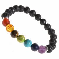 Gemstone Bracelets Natural Stone with Lava 185mm Sold By PC