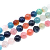 Perles en marbre naturel, marbre teint, Rond, poli, facettes, plus de couleurs à choisir, Vendu par Environ 38 cm brin