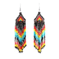 Fashion Fringe Earrings Seedbead plated fashion jewelry & for woman Sold By Pair