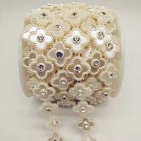 Koralik Garland Strand, Tworzywa ABS perła, Powlekane, beżowy, 20x20mm, 9m/szpula, sprzedane przez szpula