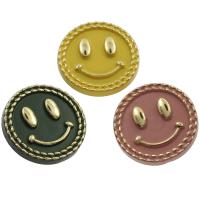 Acryl Shank Button, lachend gezicht, meer kleuren voor de keuze, 21x9mm, Gat:Ca 3mm, Ca 500pC's/Bag, Verkocht door Bag