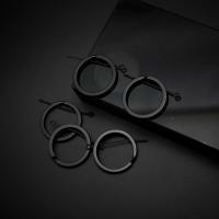 Ijzer Split Ring, Donut, zwart, nikkel, lood en cadmium vrij, 2x30mm, Verkocht door PC