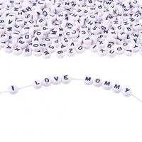 Alphabet Acrylic Beads DIY white Approx 1mm Sold By Bag