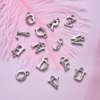 Zinc Alloy Alphabet and number Pendants Alphabet Letter DIY & with rhinestone nickel lead & cadmium free Approx 1.4mm Sold By Set