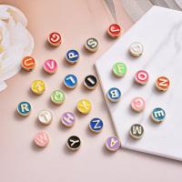 Zink legering alfabetet pärlor, Zink Alloy, DIY & emalj, nickel, bly och kadmium gratis, 8x4mm, 26PC/Bag, Säljs av Bag