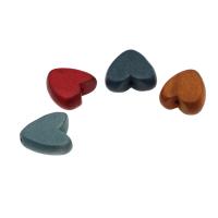 Miçangas de madeira, Coração, tingido, Mais cores pare escolha, 16x16x6mm, Buraco:Aprox 2mm, vendido por PC